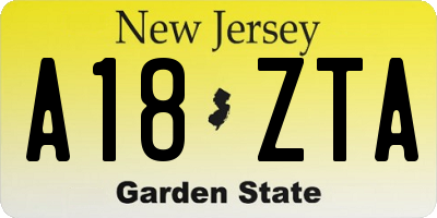 NJ license plate A18ZTA
