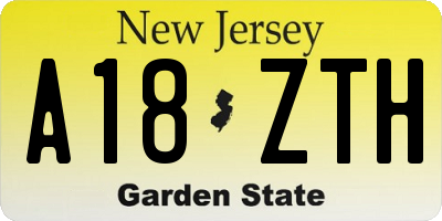 NJ license plate A18ZTH