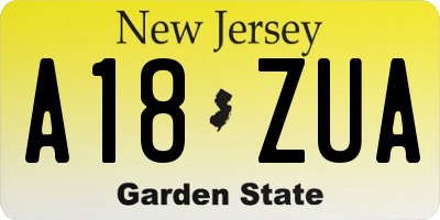 NJ license plate A18ZUA