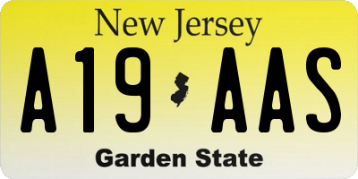 NJ license plate A19AAS