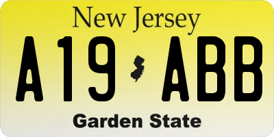 NJ license plate A19ABB