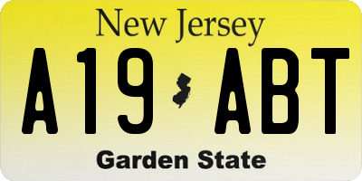 NJ license plate A19ABT