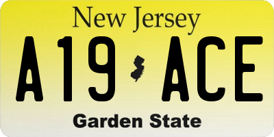 NJ license plate A19ACE