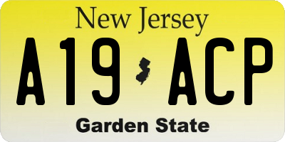 NJ license plate A19ACP