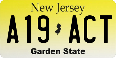 NJ license plate A19ACT