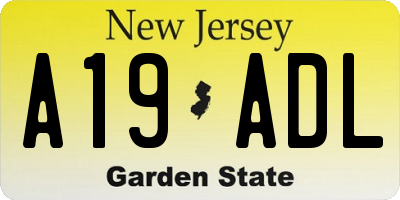 NJ license plate A19ADL