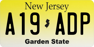 NJ license plate A19ADP