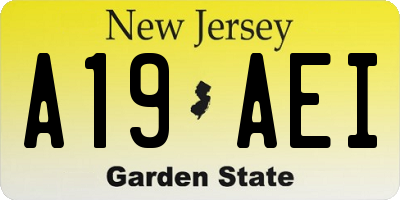 NJ license plate A19AEI