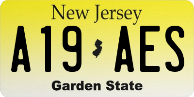 NJ license plate A19AES