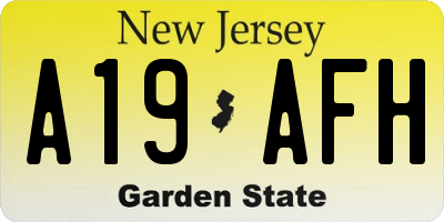NJ license plate A19AFH
