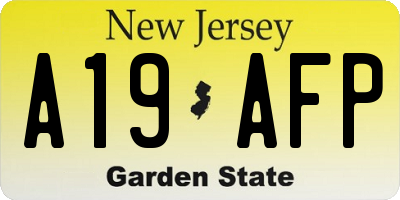 NJ license plate A19AFP