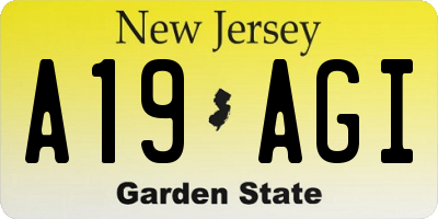 NJ license plate A19AGI