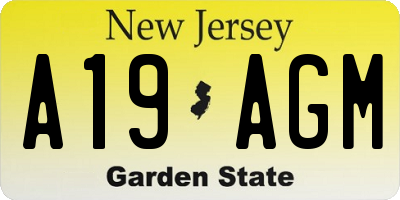 NJ license plate A19AGM