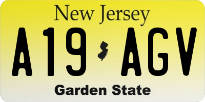NJ license plate A19AGV