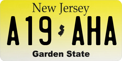 NJ license plate A19AHA