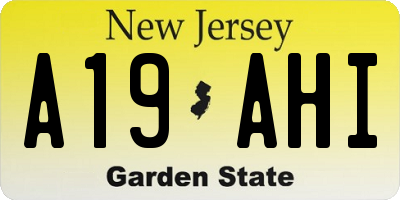 NJ license plate A19AHI