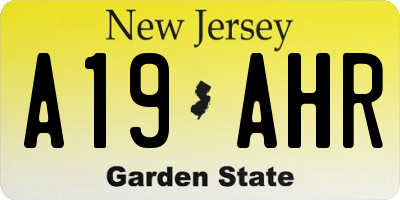 NJ license plate A19AHR
