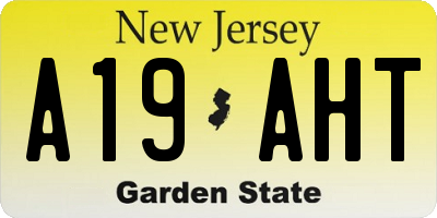 NJ license plate A19AHT