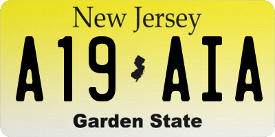 NJ license plate A19AIA