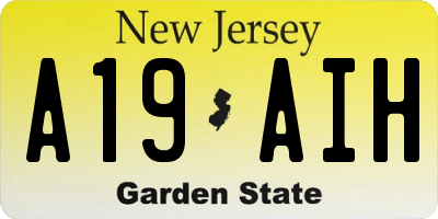 NJ license plate A19AIH