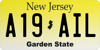 NJ license plate A19AIL