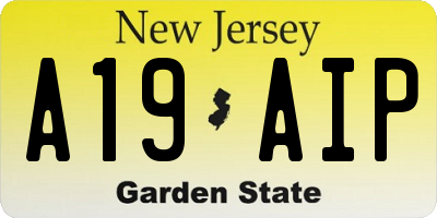 NJ license plate A19AIP