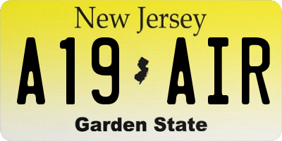 NJ license plate A19AIR