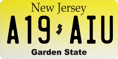 NJ license plate A19AIU