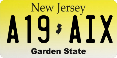 NJ license plate A19AIX