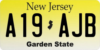 NJ license plate A19AJB