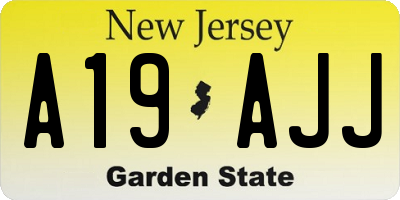 NJ license plate A19AJJ