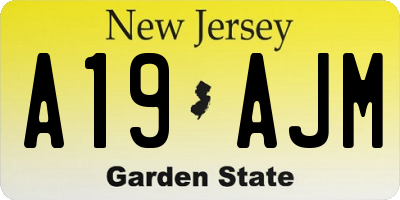 NJ license plate A19AJM