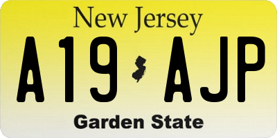 NJ license plate A19AJP