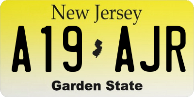 NJ license plate A19AJR