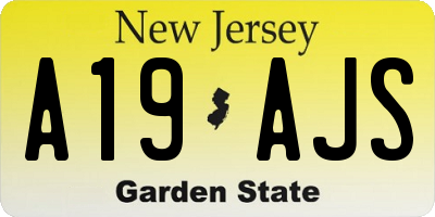 NJ license plate A19AJS