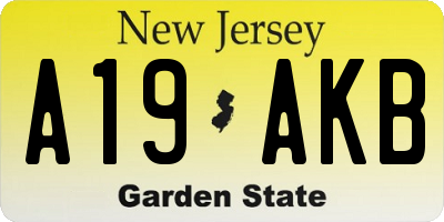 NJ license plate A19AKB