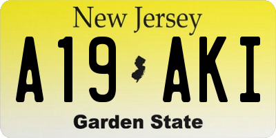 NJ license plate A19AKI