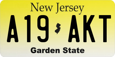 NJ license plate A19AKT