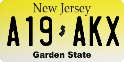 NJ license plate A19AKX