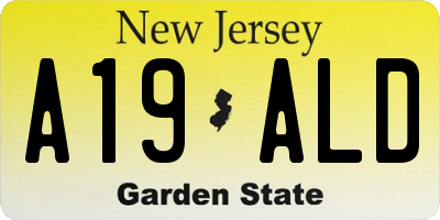 NJ license plate A19ALD