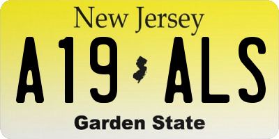 NJ license plate A19ALS