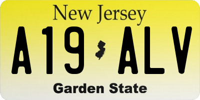 NJ license plate A19ALV