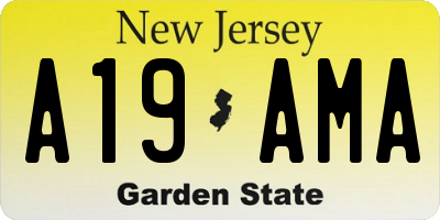 NJ license plate A19AMA
