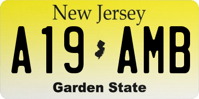 NJ license plate A19AMB