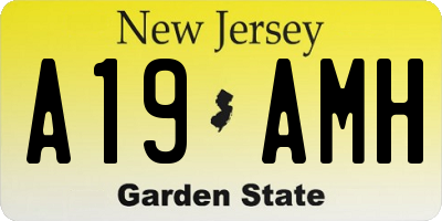 NJ license plate A19AMH