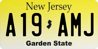 NJ license plate A19AMJ