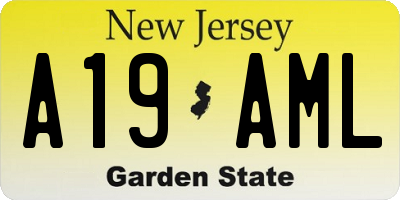 NJ license plate A19AML