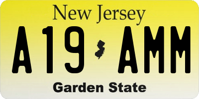 NJ license plate A19AMM