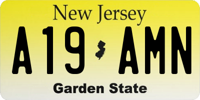 NJ license plate A19AMN