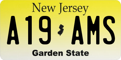 NJ license plate A19AMS